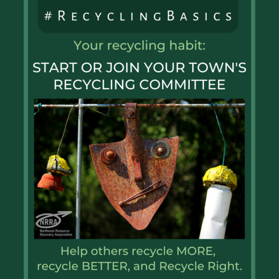 Start or Join your Town's Recycling Committee with image of a smiling trowel