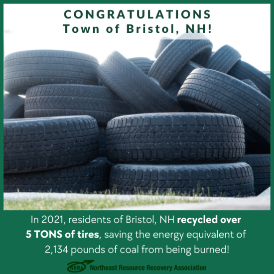 Congratulations Town of Bristol with photo of tires