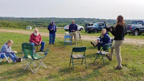 outdoor MOM meeting at Manchester landfill