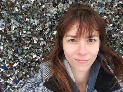 Heather Herring with crushed glass