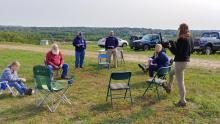 outdoor MOM meeting at Manchester landfill