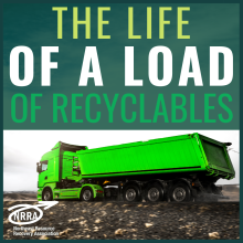 The life of a load of recyclables - image of a green truck and NRRA logo