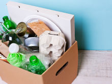 Recyclables in a box