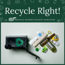 Recycle Right Campaign logo with recycling bin and recyclables