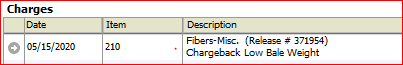 Chargeback line item