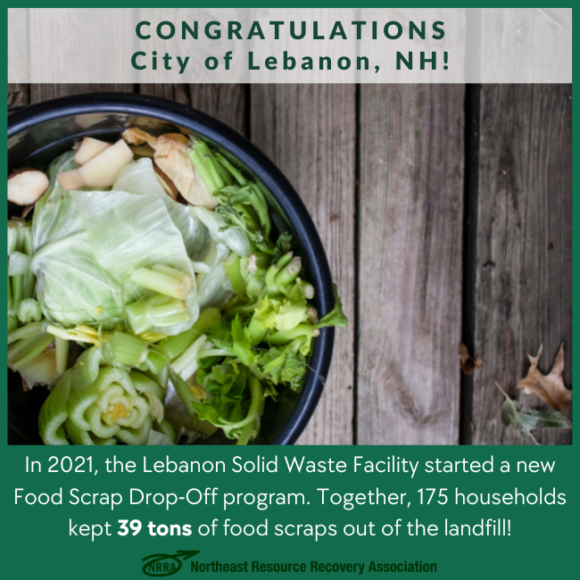 Congratulations City of Lebanon text with image of food scraps