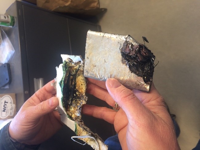 Damaged Battery from NH Facility